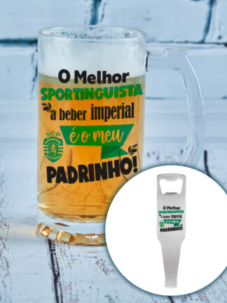 Caneca de Cerveja + abre caricas - Padrinho SCP
