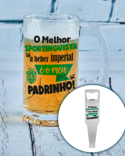 Caneca de Cerveja + abre caricas - Padrinho SCP