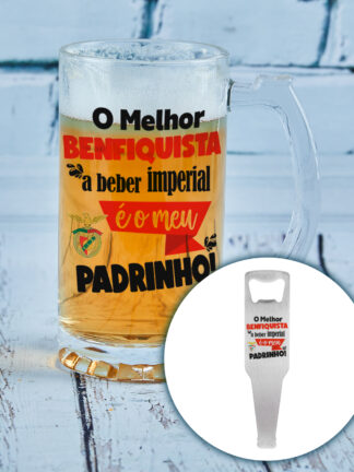 Caneca de Cerveja + abre caricas - Padrinho SLB