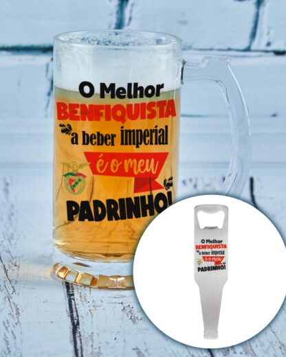 Caneca de Cerveja + abre caricas - Padrinho SLB