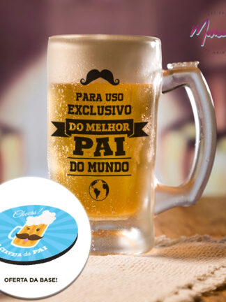 Para uso exclusivo do mehor Pai do Mundo - Caneca de Cerveja de Vidro