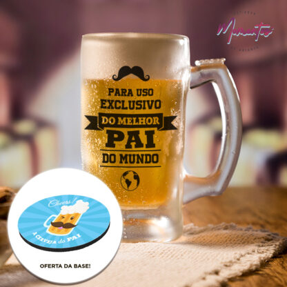 Para uso exclusivo do mehor Pai do Mundo - Caneca de Cerveja de Vidro