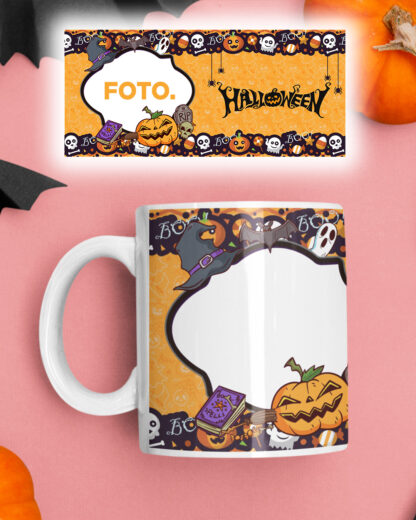 Halloween com foto - Caneca de cerâmica