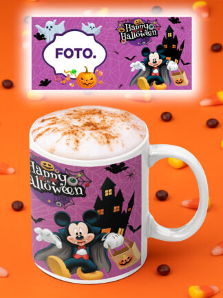 Mickey Halloween com foto - Caneca de Cerâmica