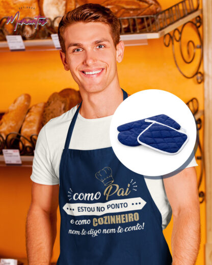 Como Pai estou no Ponto, e como cozinheiro nem te digo nem te conto - Conjunto Avental - Image 2