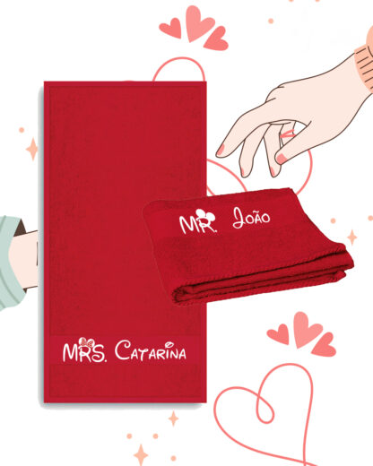 MRS e MR - conjunto de 2 toalhas de rosto