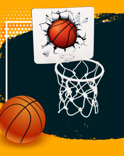 Mini Cesto com bola mini de basquetebol