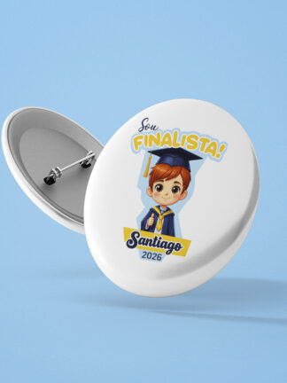 Crachá Sou finalista! Menino Ruivo