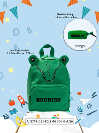 Crocodilo - Mochila com Estojo