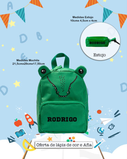 Crocodilo - Mochila com Estojo