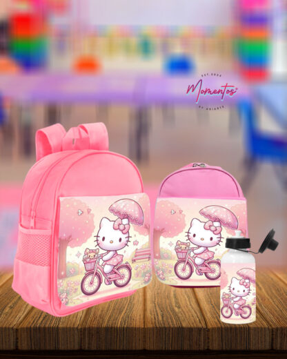 Kitty Bicicleta - Conjunto Mochila