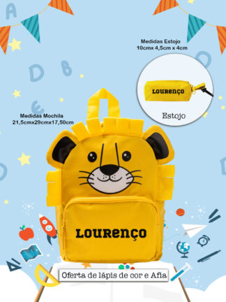 Leãozinho - Mochila com Estojo