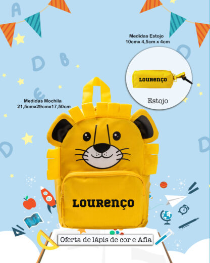 Leãozinho - Mochila com Estojo