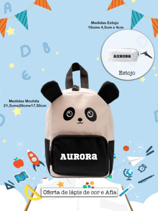 Panda - Mochila com Estojo