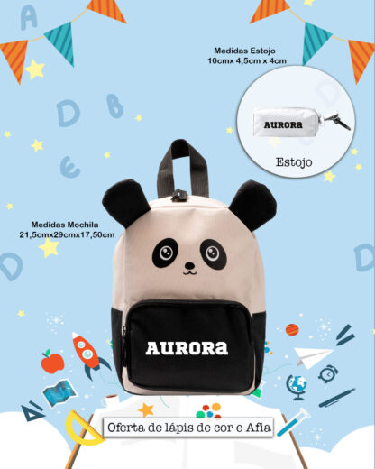 Panda - Mochila com Estojo