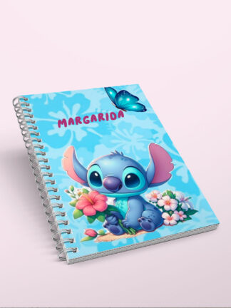 Stitch e Borboleta - Caderno de Argolas