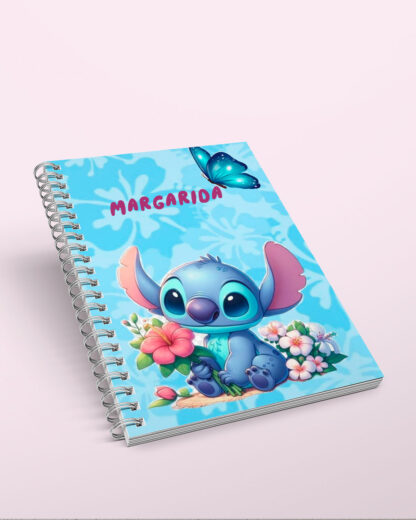 Stitch e Borboleta - Caderno de Argolas