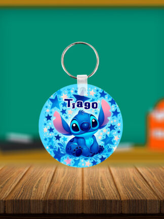 Stitch das Estrelas -  Identificador de Mochilas redondo