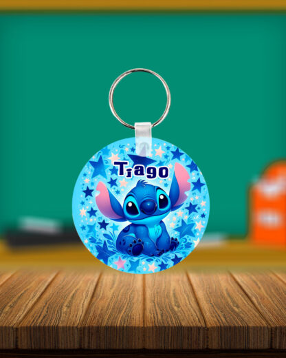 Stitch das Estrelas -  Identificador de Mochilas redondo