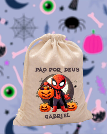 Homem Aranha Halloween - Saco de Pão por Deus