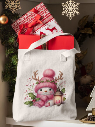 Boneco de Neve Rosa - Tote Bag