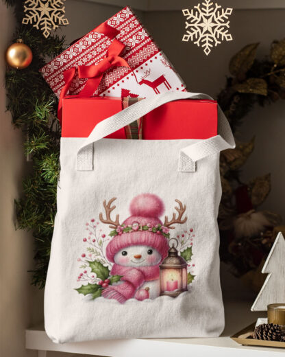 Boneco de Neve Rosa - Tote Bag