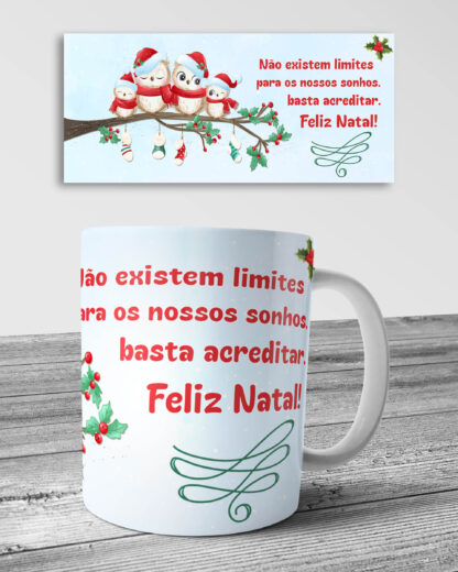 Corujas de Natal - Caneca