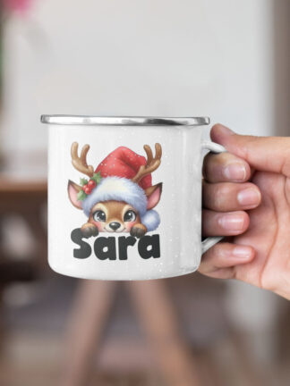 Rena do Gorro - Caneca de Esmalte