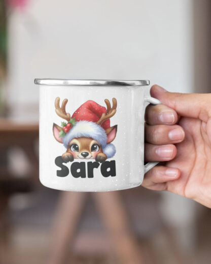 Rena do Gorro - Caneca de Esmalte