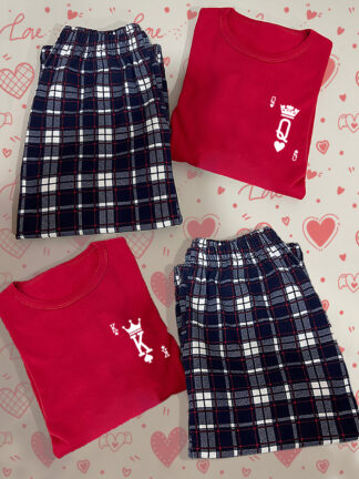 Rei de Espadas e Rainha de Copas - Pijamas cardados