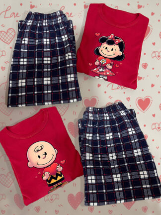Charlie Brow e Lucy - Pijamas cardados