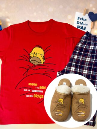 Homer Simpson - conjunto de Pijama e Chinelos Serra da Estrela