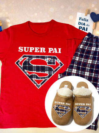 Super Pai (Super Homem) - conjunto de Pijama e Chinelos Serra da Estrela