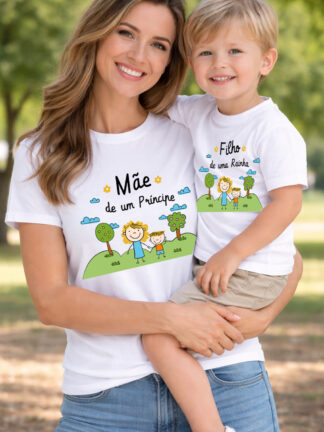 Conjunto de 2 T-Shirts  Mãe de um(a) Príncipe (Princesa)