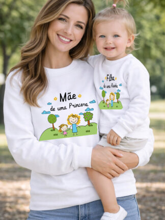 Conjunto de 2 Camisolas Mãe de um(a) Príncipe(Princesa)