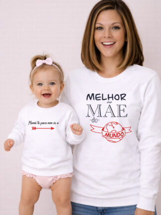 Conjunto de 2 Camisolas Mamã tu para mim és… a Melhor Mãe do Mundo
