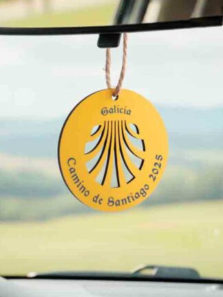 Pingente decorativo de madeira - Caminhos de Santiago