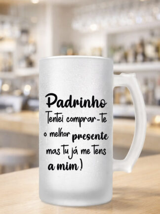 Caneca para cerveja Padrinho tentei comprar-te um presente...