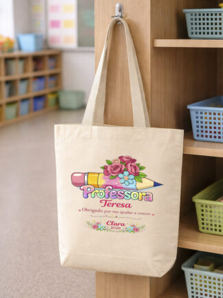 Tote Bag Professora, Obrigado por me ajudar a crescer