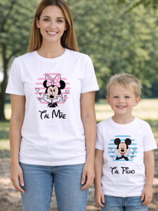 Conjunto de 2 T-Shirts Tal Mãe Tal Filha(o) (Minnie e Mickey)