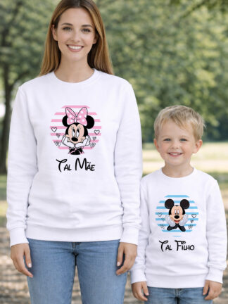 Conjunto de 2 Camisolas Tal Mãe Tal Filha(o) Minnie e Mickey