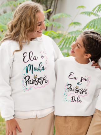 Conjunto de 2 Camisolas Eu sou a Princesa dela, Ela é a Minha Princesa