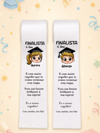 Fita de Finalista "Finalista 4º Ano" menina e menino Loiros