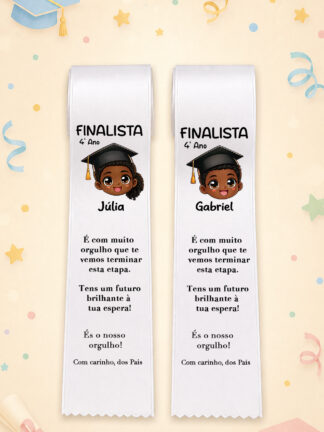 Fita de Finalista "Finalista 4º Ano" menino e menina Africanos