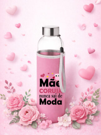 Garrafa de Vidro Mãe coruja nunca sai de moda