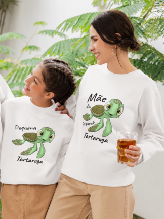 Conjunto de 2 Camisolas Mãe da pequena Tartaruga e Pequena Tartaruga