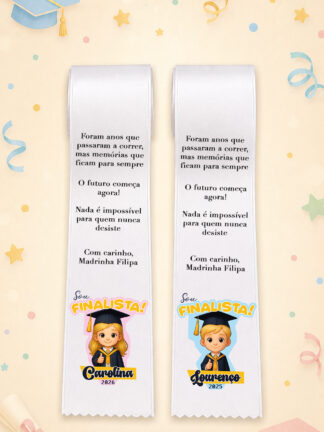 Fita de Finalista "Sou Finalista..."  menina e menino loiros