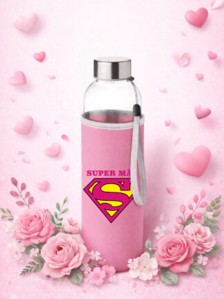 Garrafa de Vidro Super Mãe (Super Homem)
