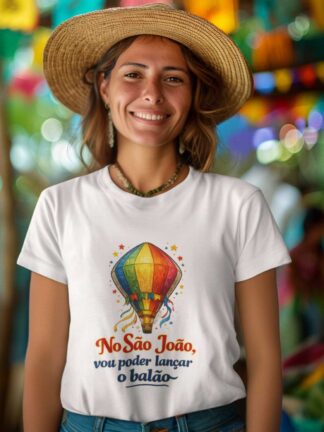 T-shirt No São João vou poder lançar o balão
