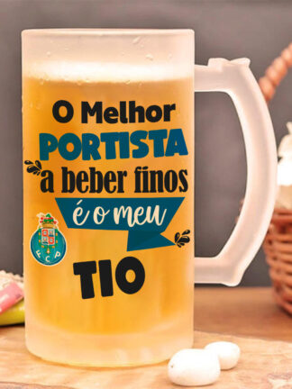 Caneca de Cerveja O Melhor Portista a beber finos é o meu Tio
